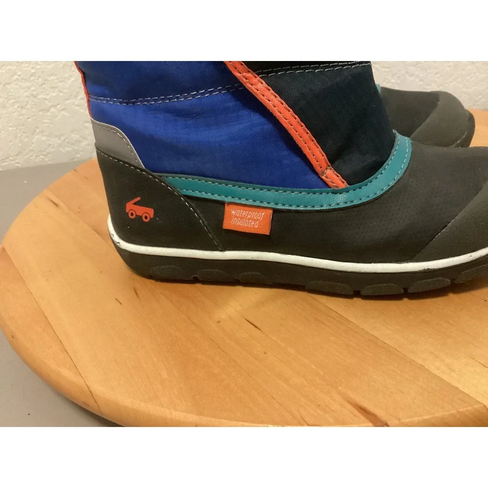 See Kai Run Sam Waterproof Insulated Snow Boots Blue Black‎ Kids Size 12